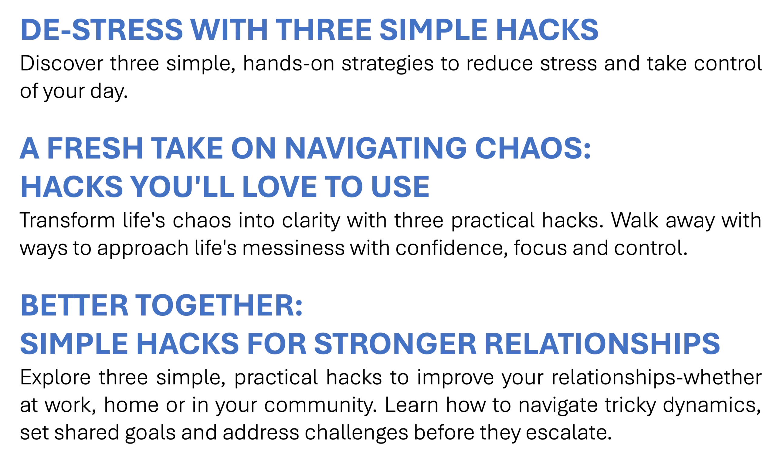 hacks workshops