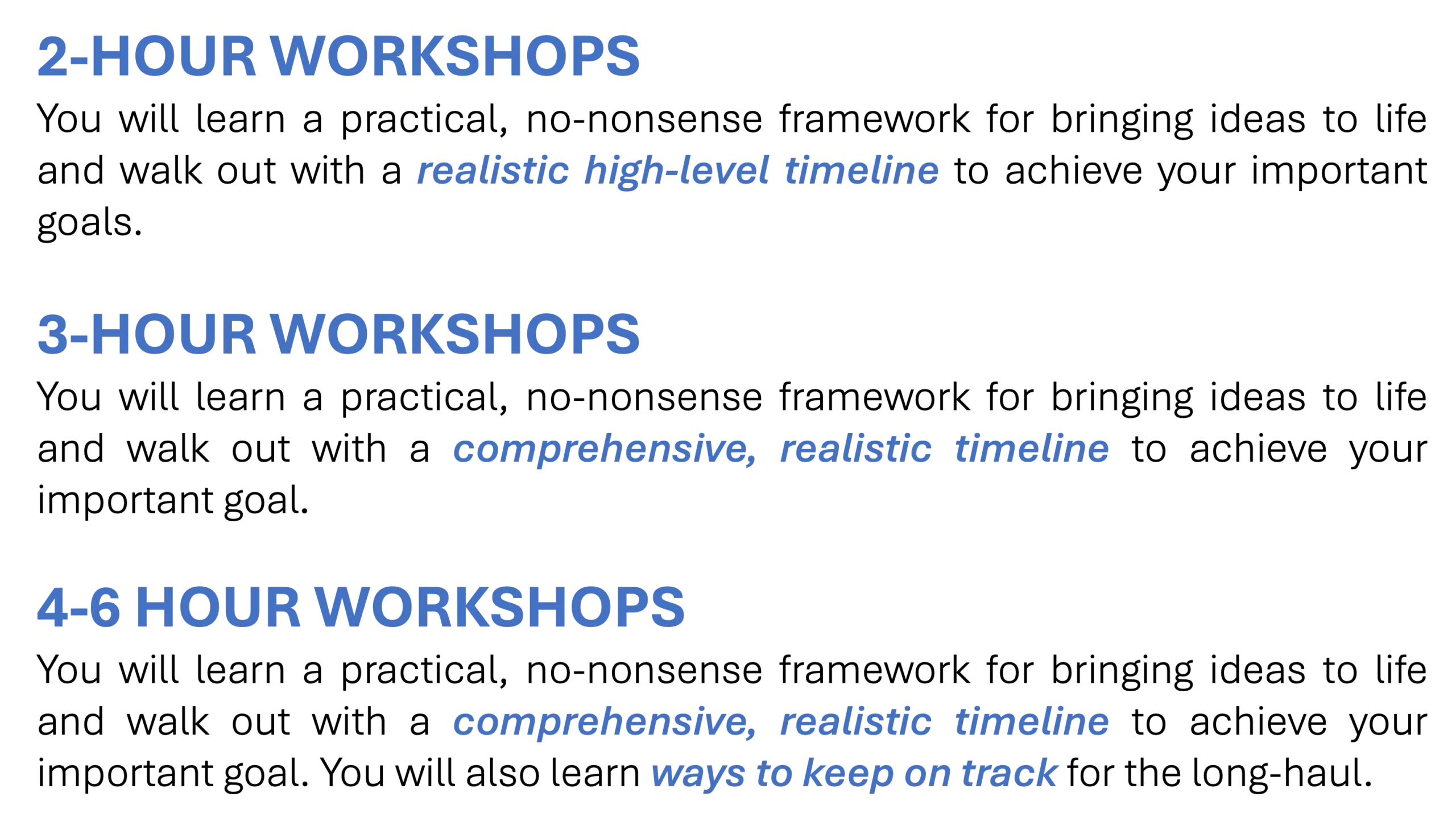 playbook workshops