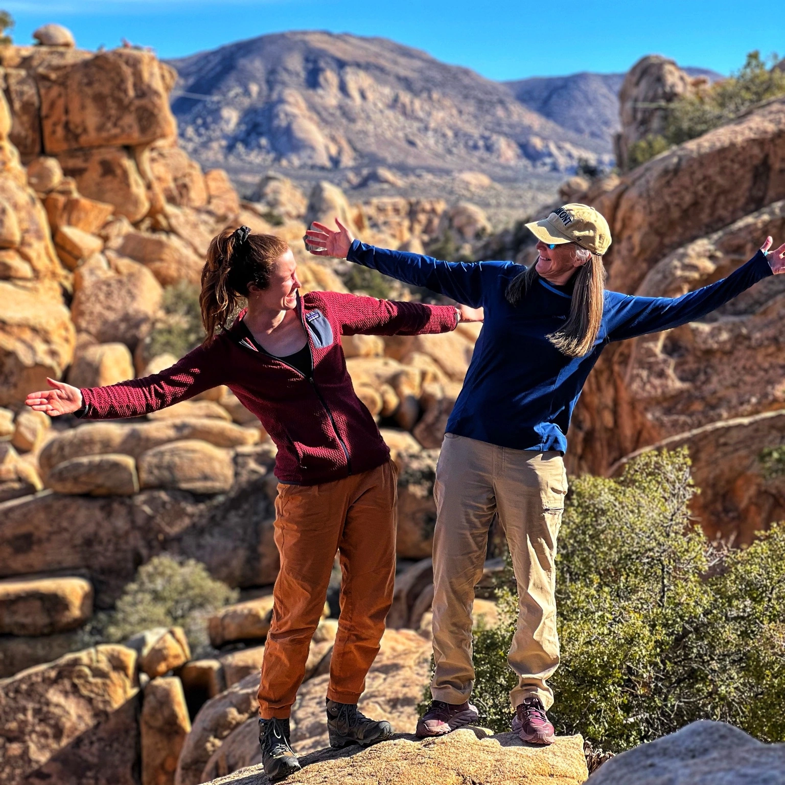 yo girl Founders, Kelly and Kathleen having a laugh in Joshua Tree